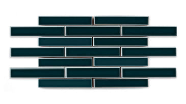 1x6 Half Offset Sheeted Original Ceramic Mosaic Tile in Caspian Sea Gloss