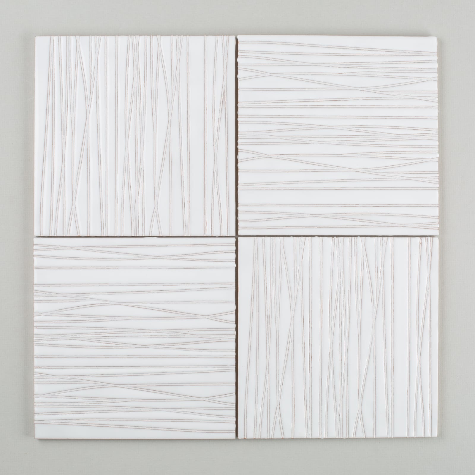 8x8 Handpainted Sample Stream  in White Motif