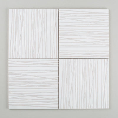8x8 Handpainted Sample Stream  in White Motif