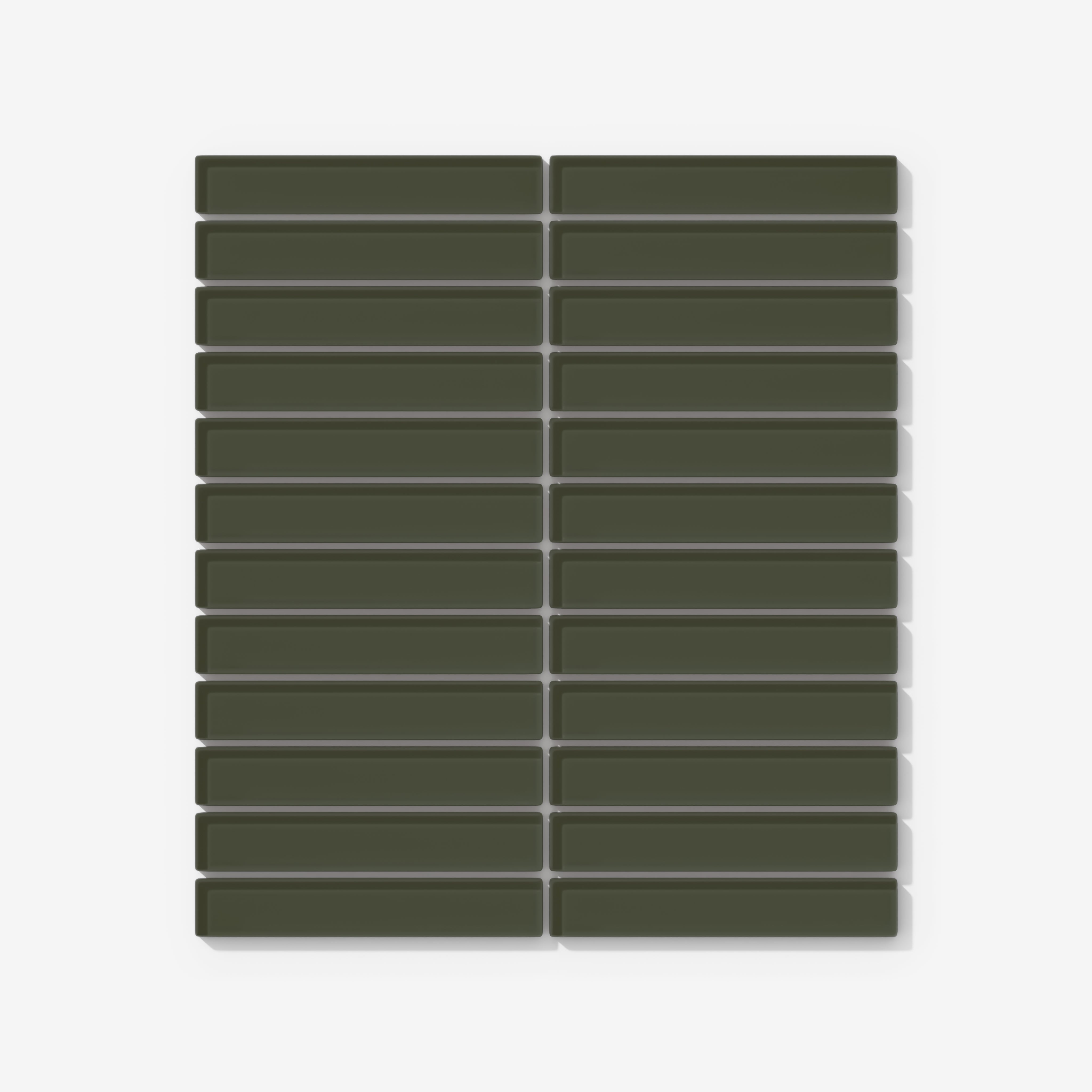 1x6 Straight Set Sheeted Glass Mosaic Tile in Roadrunner Gloss