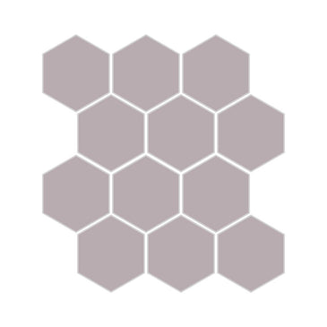3" Hexagon Sheeted Original Ceramic Mosaic Tile in Dust Storm Matte