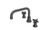 Emerson Two Handle Deck Mount Squaretop Bath Trim with Defined Cross Handles in Blackened Nickel