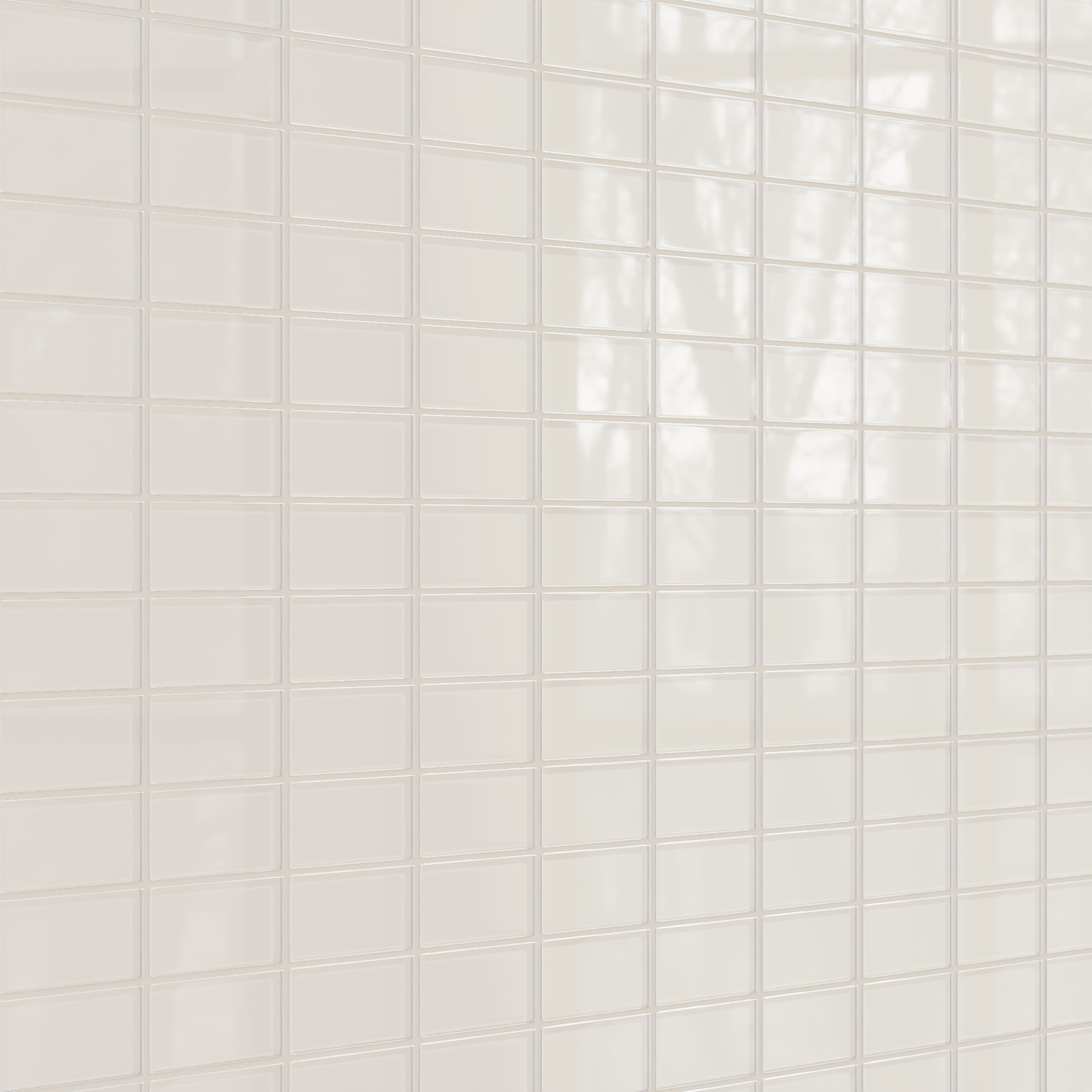 2x4 Straight Set Sheeted Glass Mosaic Tile in Dove Gloss