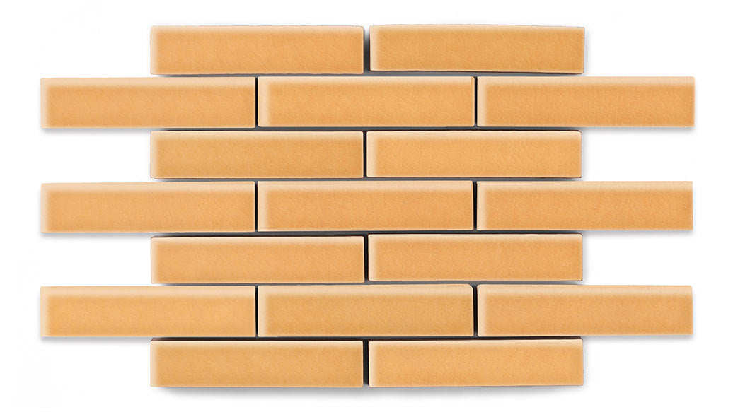 1x4 Half Offset Sheeted Original Ceramic Mosaic Tile in Koi Gloss