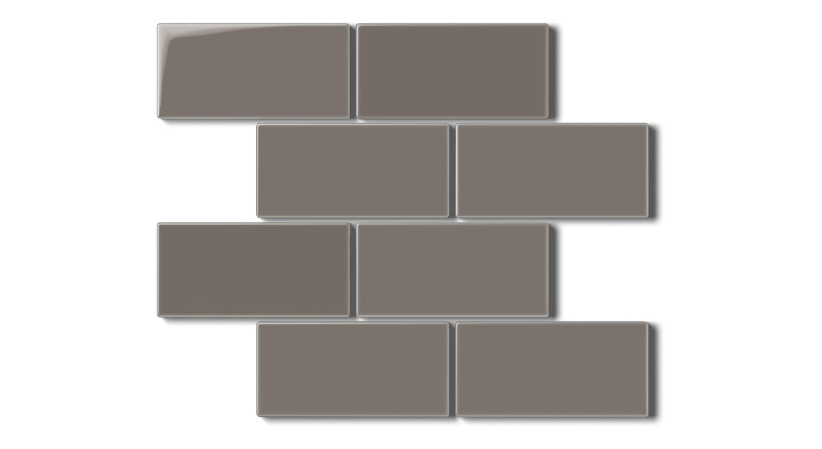Timberline 2x4 Half Offset Sheeted Gloss Natural Press Ceramic Tile