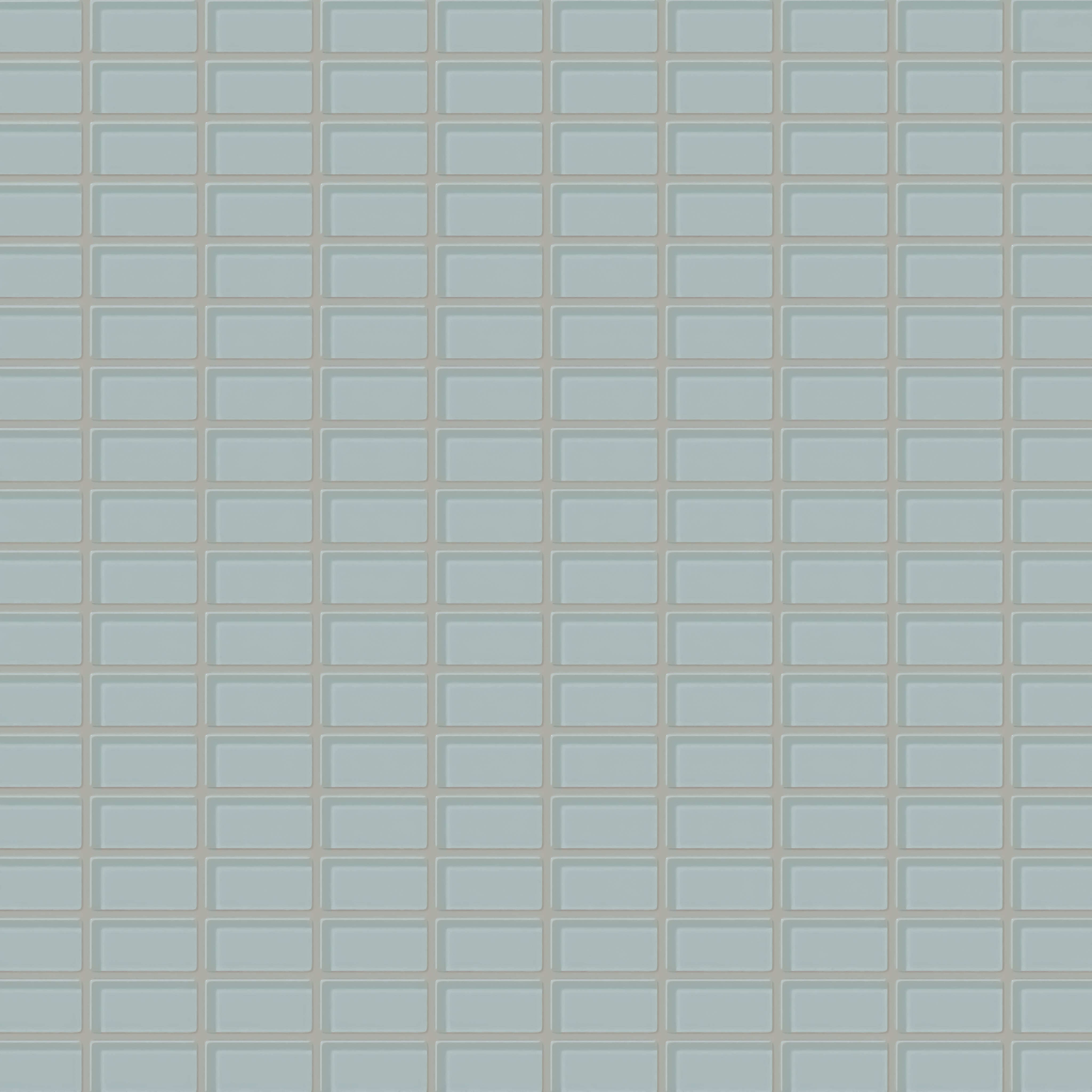 1x2 Straight Set Sheeted Glass Mosaic Tile in Great Blue Heron Gloss