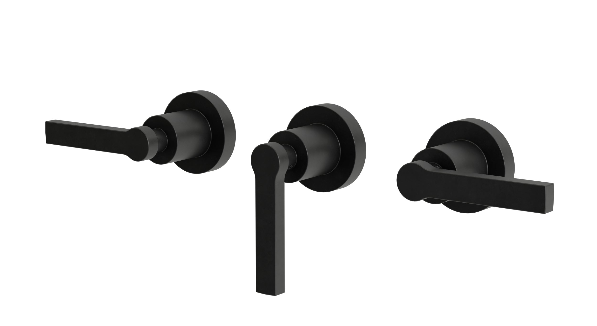 Flatiron Three Handle Wall Mount Bath Trim with Linear Lever Handles in Oil Rubbed Bronze