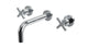 Flatiron Two Handle Wall Mount 7.5" Lavatory Faucet with Linear Cross Handles in Polished Chrome