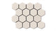 2" Hexagon Sheeted Original Ceramic Mosaic Tile in Ivory Gloss
