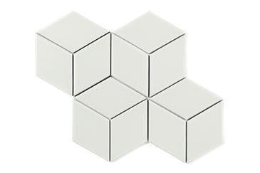 Large Diamond Original Ceramic Tile in Limewash Matte