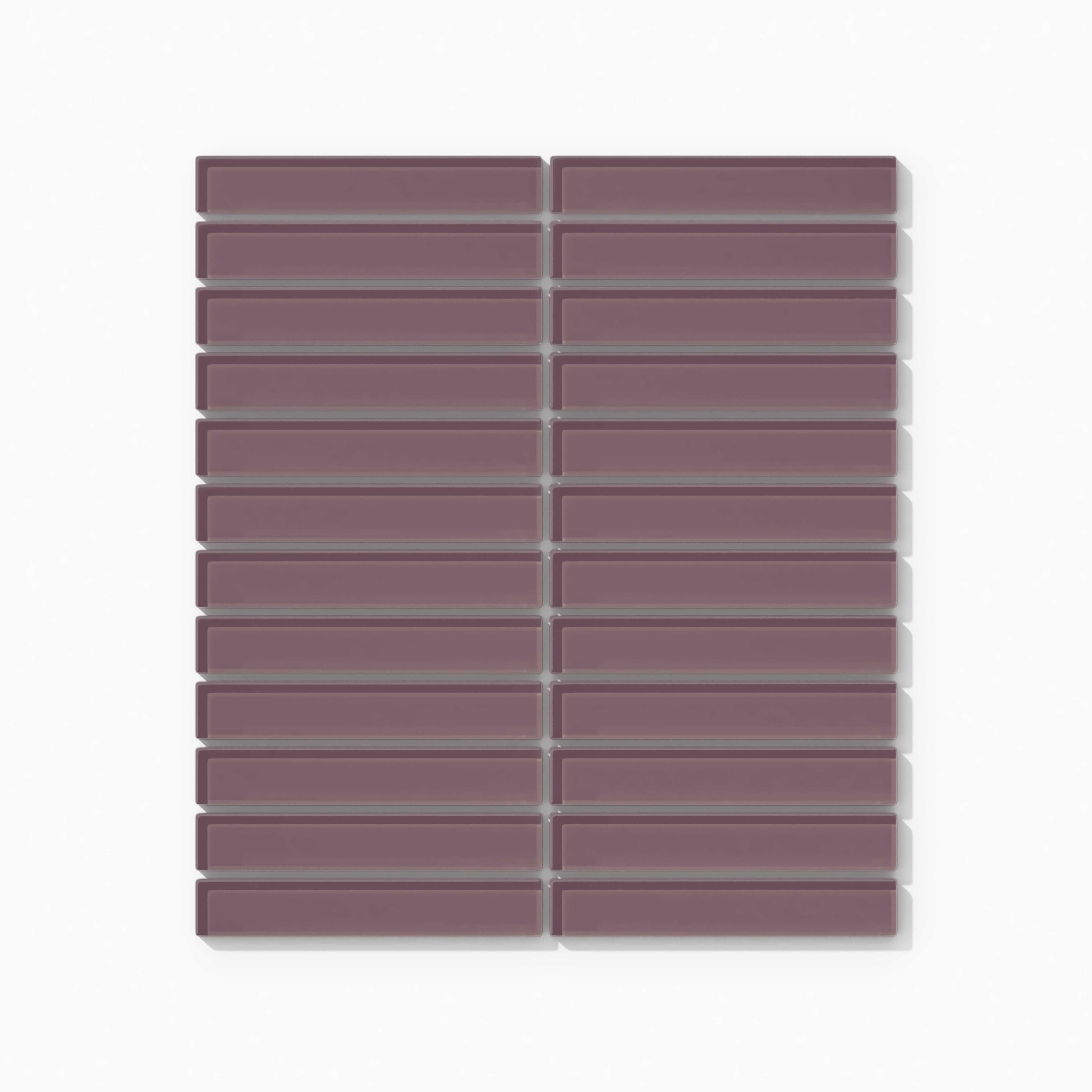 1x6 Straight Set Sheeted Glass Mosaic Tile in Crane Gloss