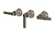 Emerson Three Handle Wall Mount Bath Trim with Diverter/Volume Control and Classic Lever Handles in Antique Nickel
