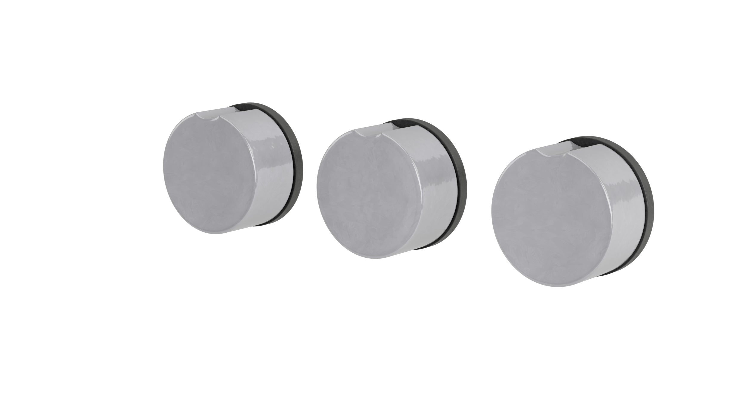 Foundry Three Handle Wall Mount Bath Trim with Diverter/Volume Control and Groove Ceramic Knob Handles in Blackened Nickel
