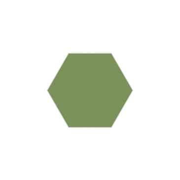 6" Hexagon Original Ceramic Tile in Kelp Matte
