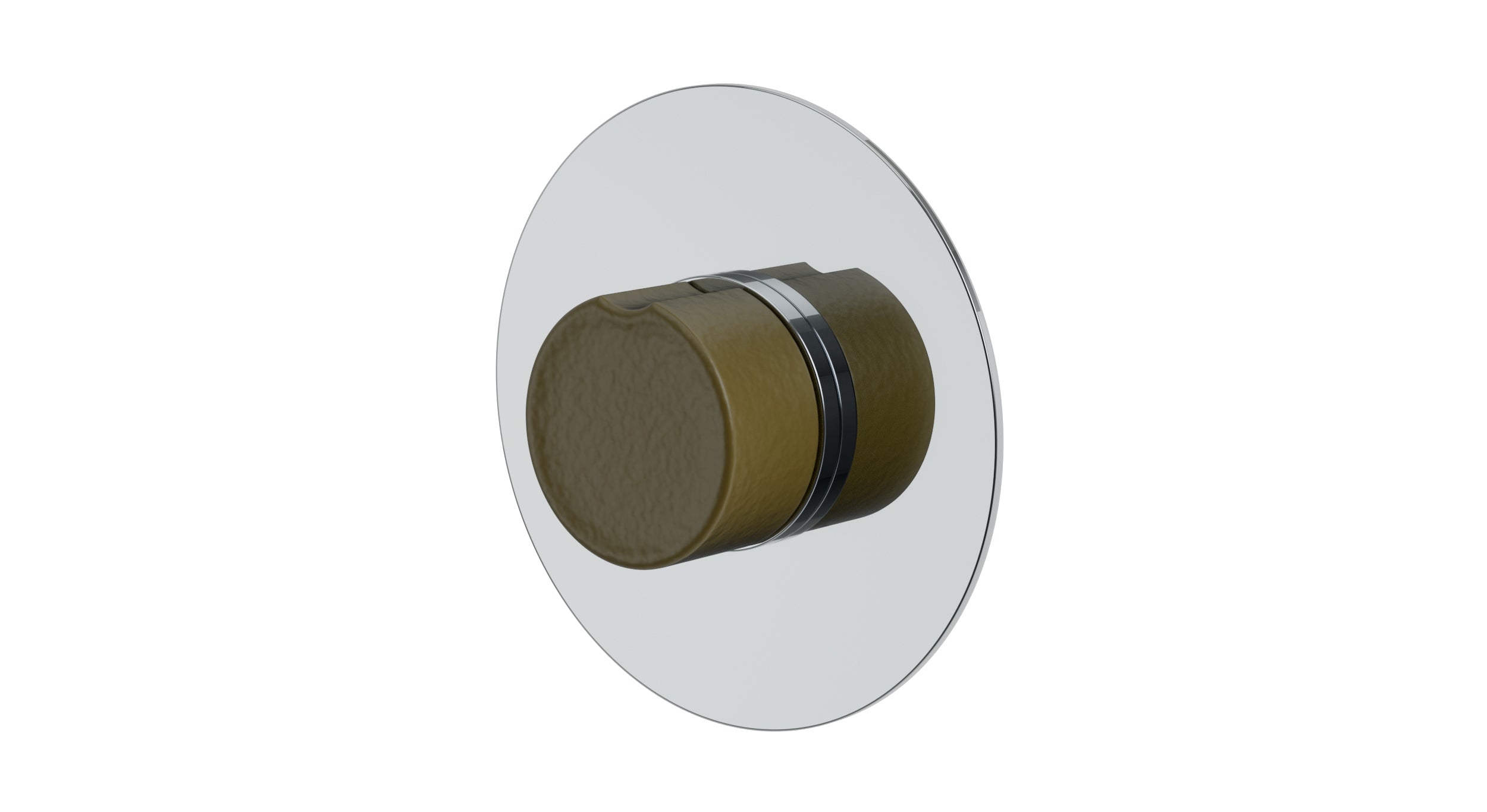 Foundry One Handle Wall Mount Shower Trim with Groove Ceramic Knob Handle in Polished Chrome
