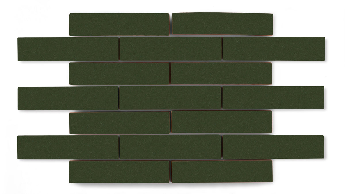 Hunter Green 1x4 Half Offset Sheeted Matte Original Ceramic Tile