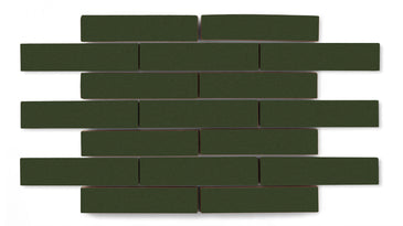 1x4 Half Offset Sheeted Original Ceramic Mosaic Tile in Hunter Green Matte