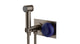 Foundry One Handle Wall Mount Bidet Trim with Pebble Ceramic Knob Handle in Antique Nickel