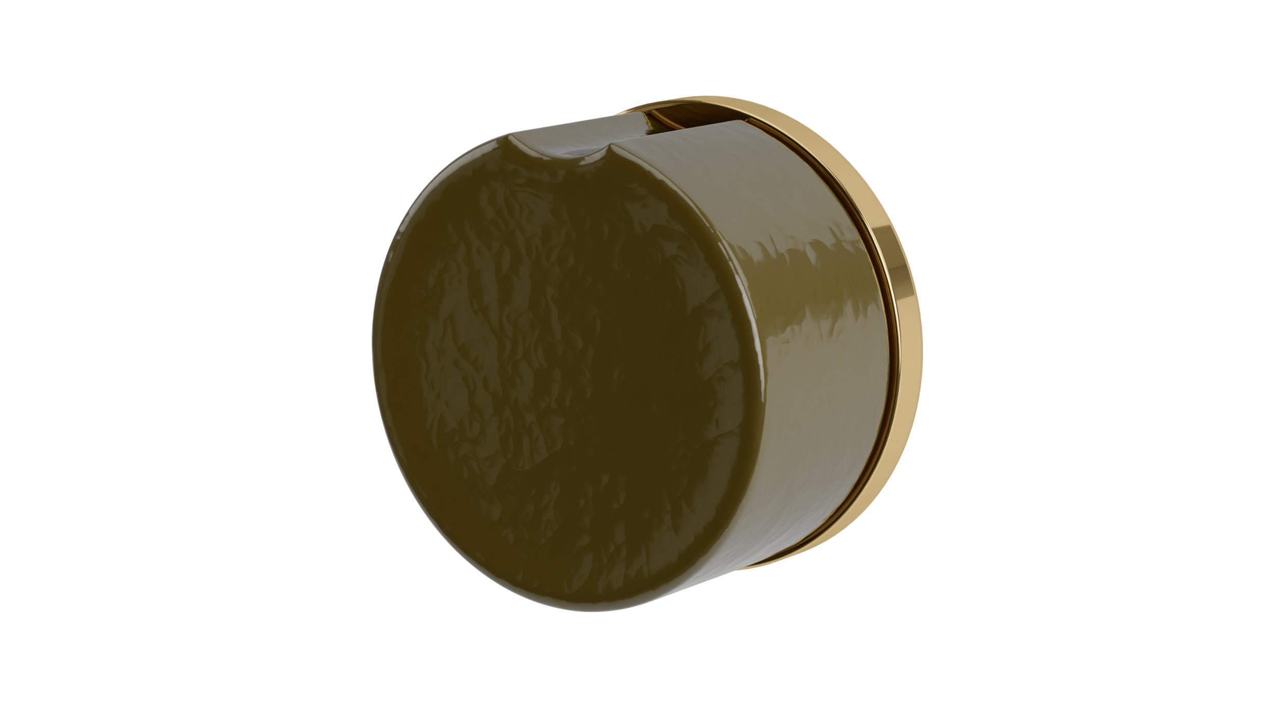 Foundry One Handle Wall Mount Diverter/Volume Control Shower Trim with Groove Ceramic Knob Handle in Polished Brass