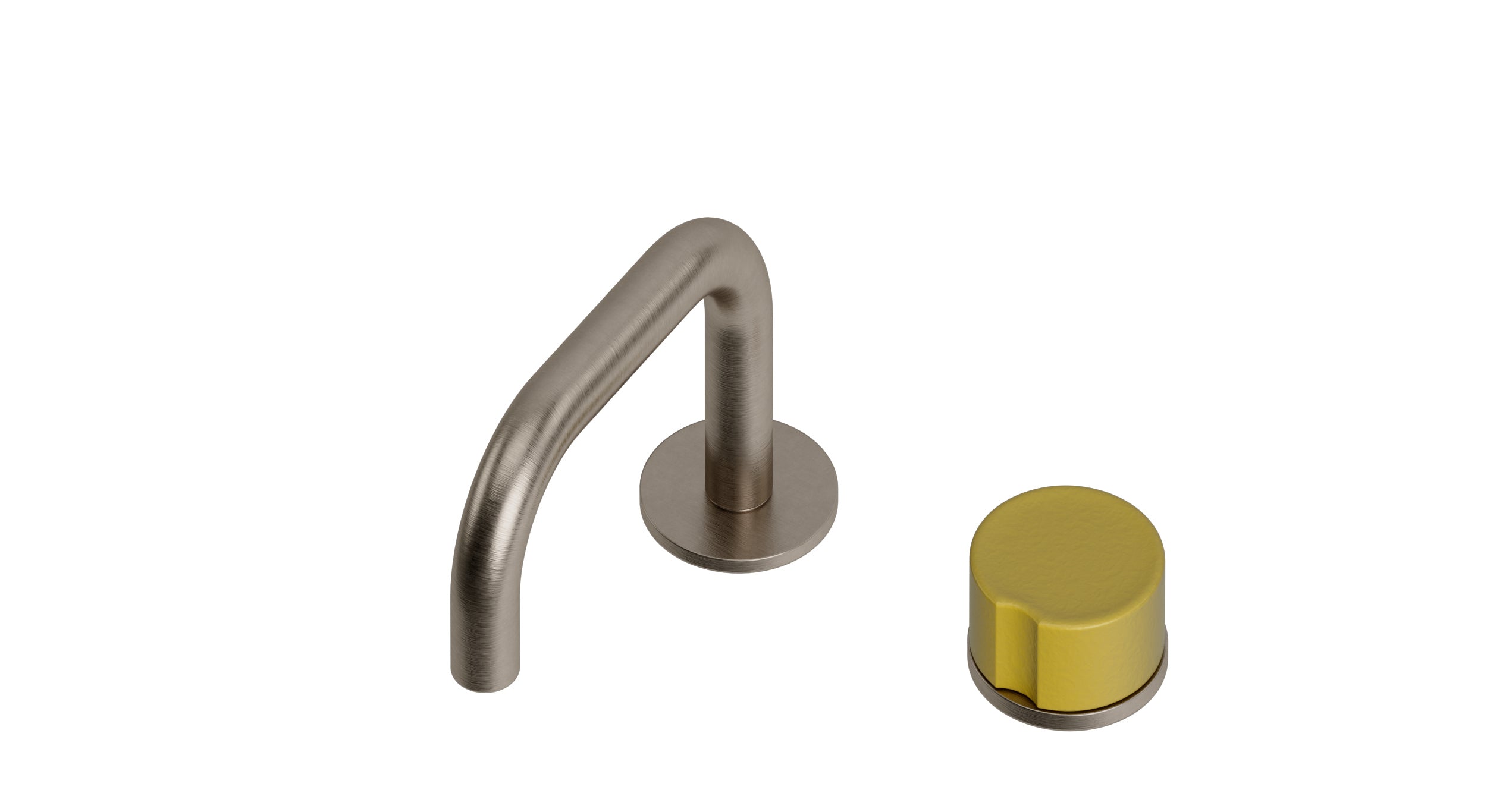 Foundry One Handle Deck Mount Squaretop Lavatory Faucet with Groove Ceramic Knob Handle in Antique Nickel