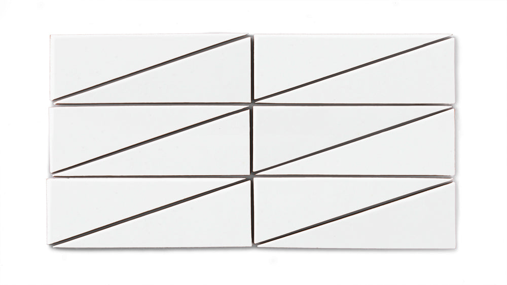 Right Scalene Triangle Original Ceramic Tile in Calcite Gloss