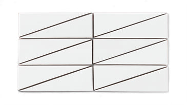 Right Scalene Triangle Original Ceramic Tile in Calcite Gloss