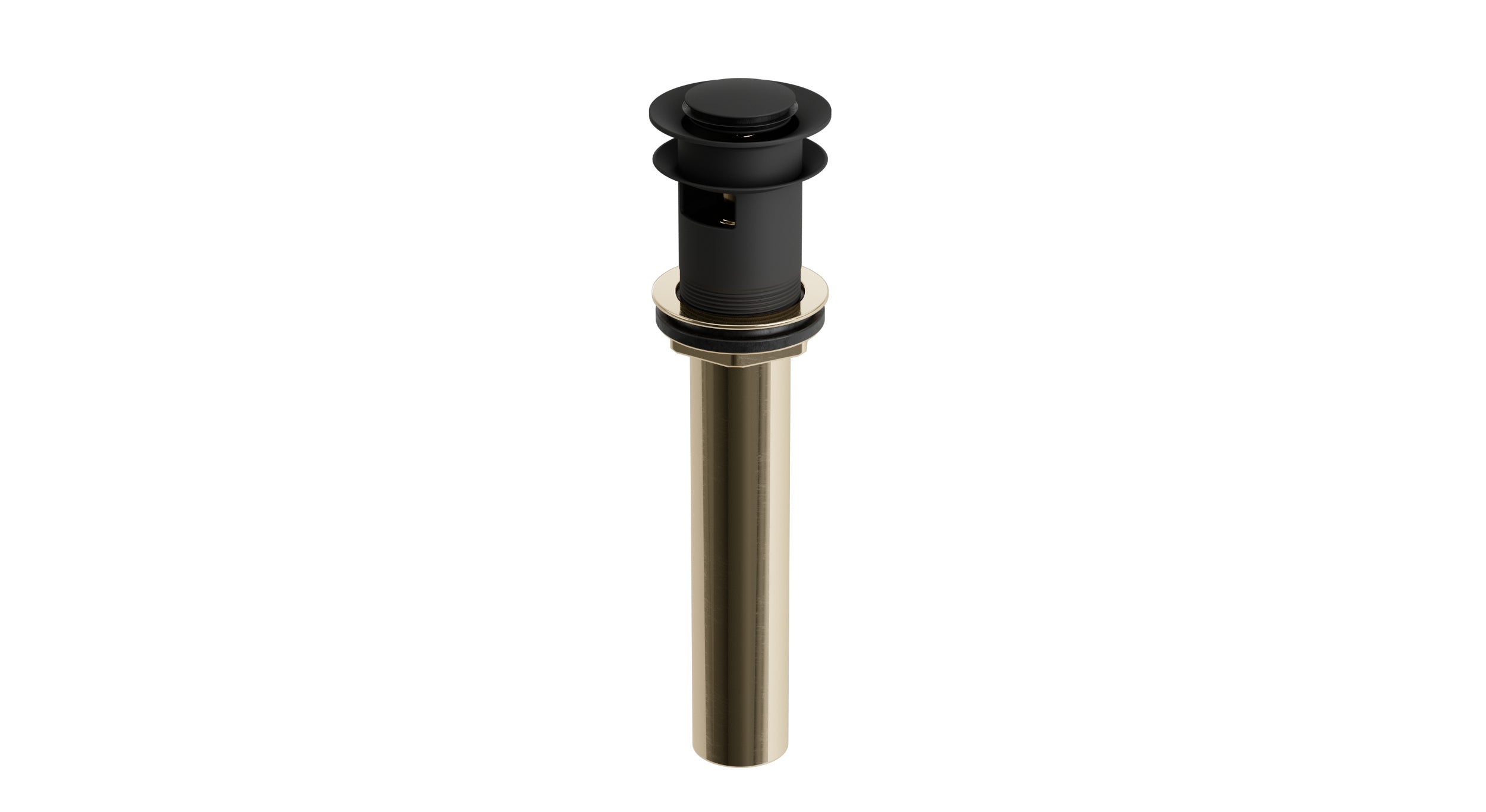 Lavatory Faucet Soft Touch Drain with Overflow in Matte Black