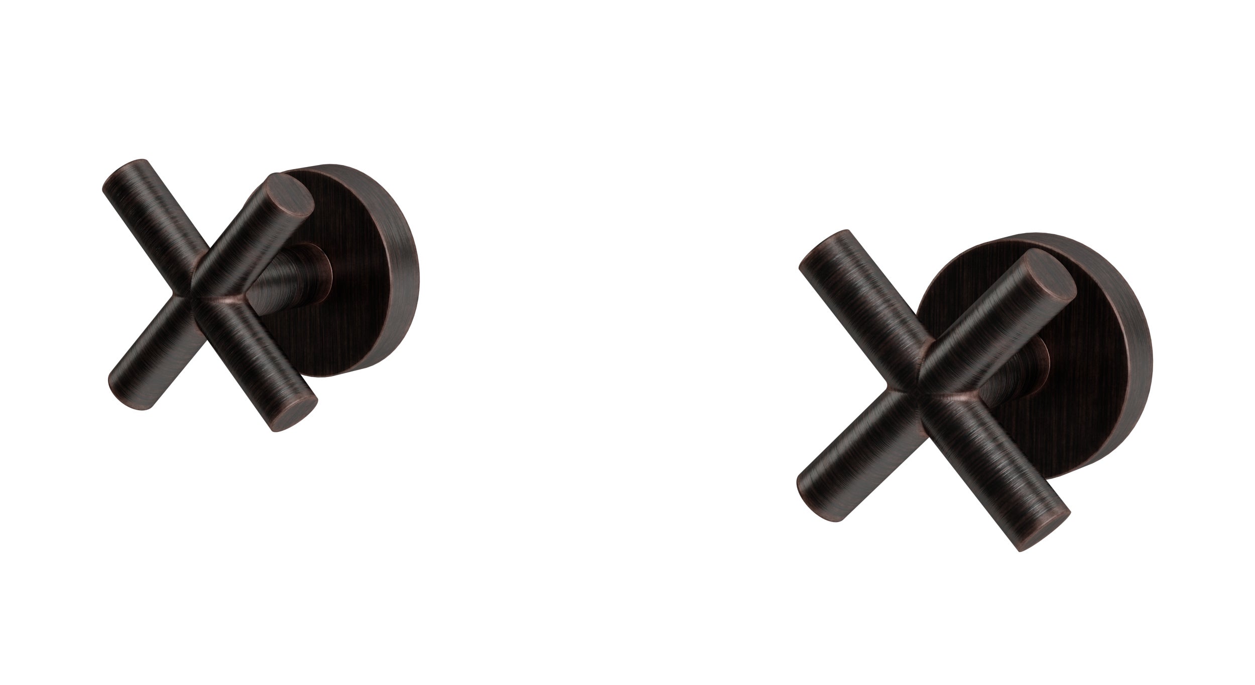 Contour Two Handle Wall Mount Bath Trim with Soft Cross Handles in Antique Bronze