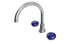 Foundry Two Handle Deck Mount Gooseneck Bath Trim with Pebble Ceramic Knob Handles in Satin Chrome