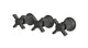 Emerson Three Handle Wall Mount Bath Trim with Diverter/Volume Control and Defined Cross Handles in Blackened Nickel
