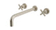 Flatiron Two Handle Wall Mount 12" Lavatory Faucet with Linear Cross Handles in Satin Nickel