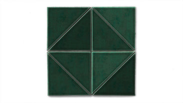 6" Triangle Original Ceramic Tile in Evergreen Gloss