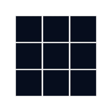 3x3 Straight Set Sheeted Original Ceramic Mosaic Tile in Navy Blue Matte