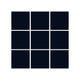 3x3 Straight Set Sheeted Original Ceramic Mosaic Tile in Navy Blue Matte