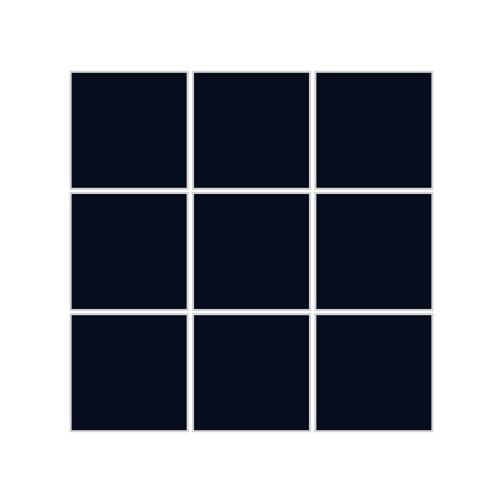 3x3 Straight Set Sheeted Original Ceramic Mosaic Tile in Navy Blue Matte
