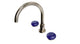 Foundry Two Handle Deck Mount Gooseneck Bath Trim with Pebble Ceramic Knob Handles in Polished Nickel