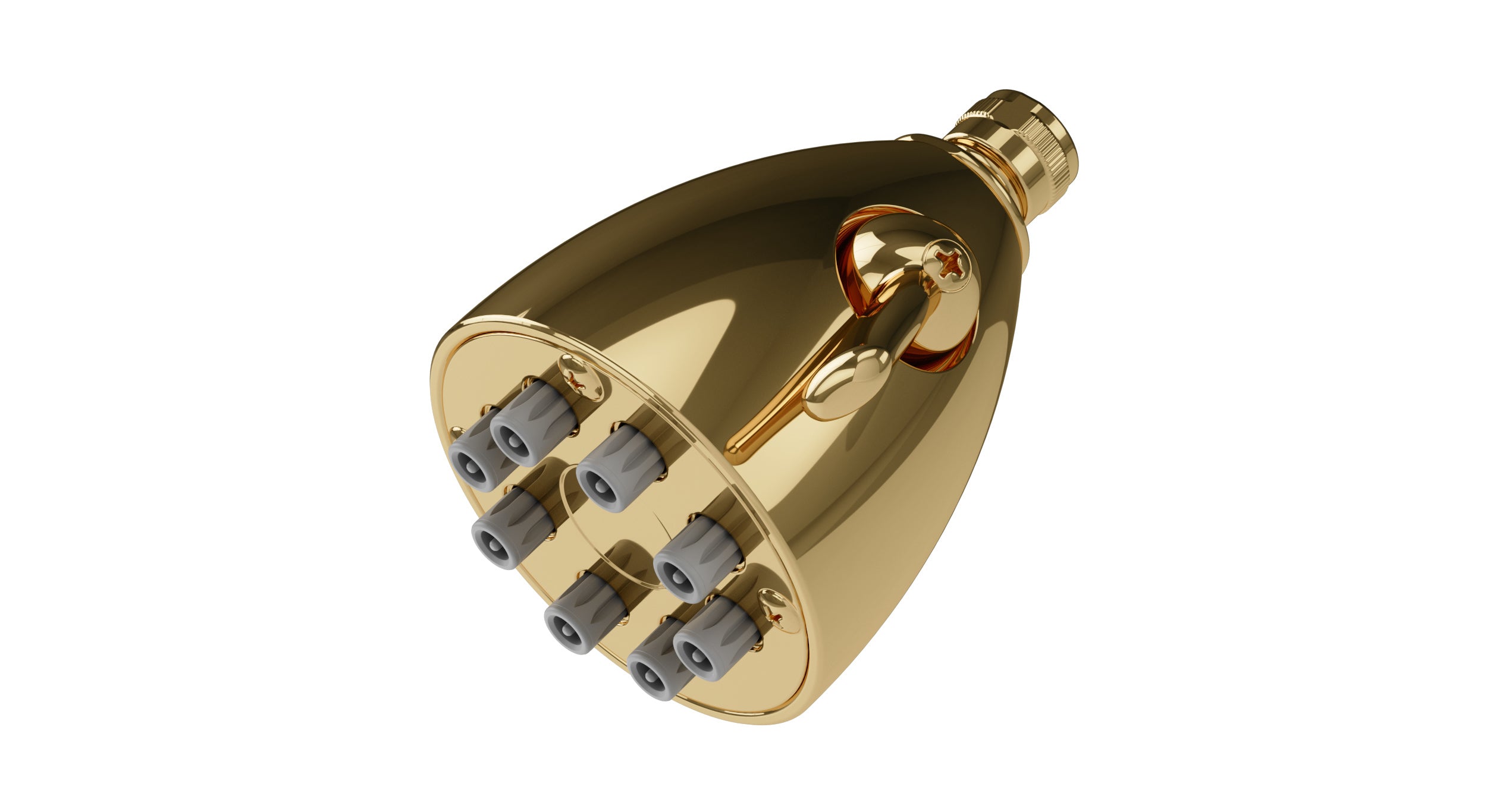 Shower Eight Jet Shower Head in Polished Brass