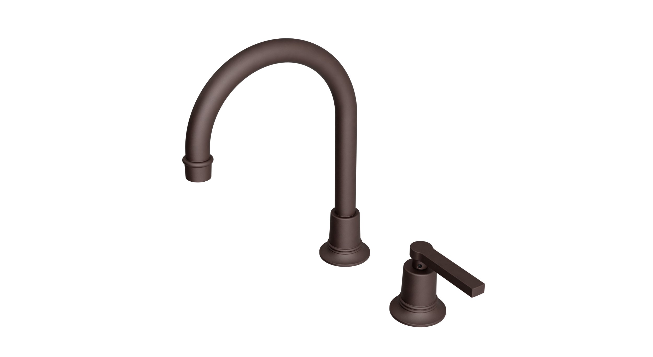 Emerson One Handle Deck Mount Gooseneck Lavatory Faucet with Classic Lever Handle in Architectural Copper