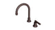 Emerson One Handle Deck Mount Gooseneck Lavatory Faucet with Classic Lever Handle in Architectural Copper