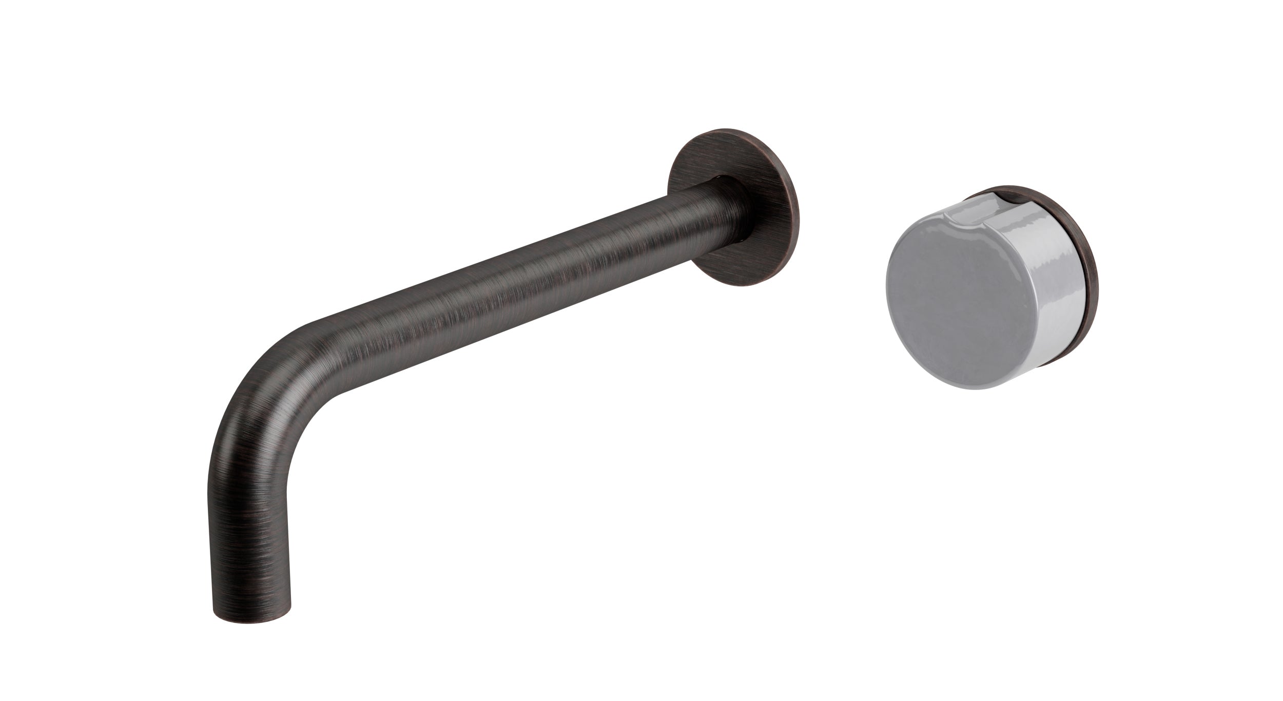 Foundry One Handle Wall Mount 7.5" Lavatory Faucet with Groove Ceramic Knob Handle in Antique Bronze