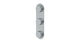 Foundry Three Handle Wall Mount Shower Trim with Barrel Knob Handles in Satin Chrome