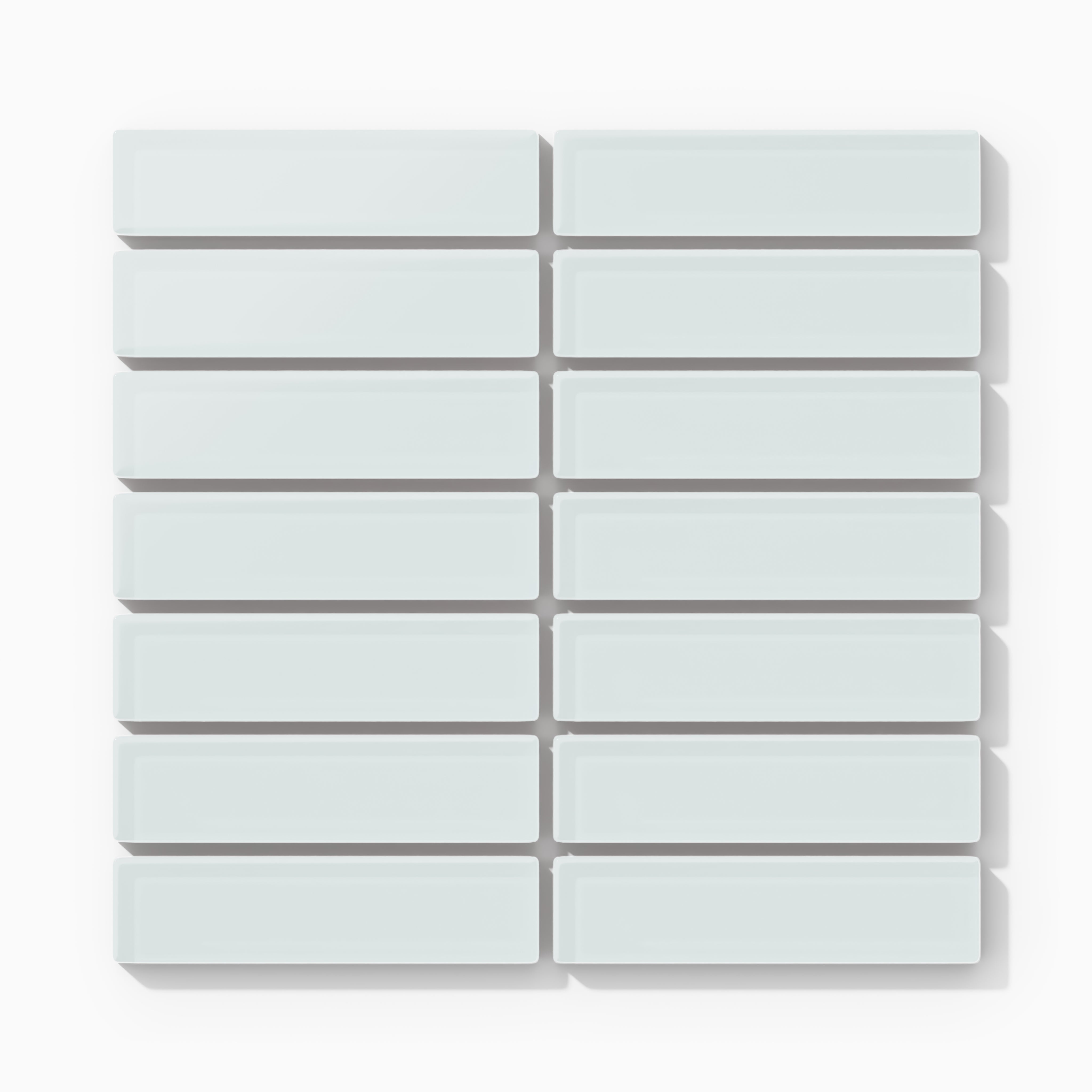 1x4 Straight Set Sheeted Glass Mosaic Tile in Warbler Matte
