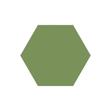 8" Hexagon Original Ceramic Tile in Kelp Matte