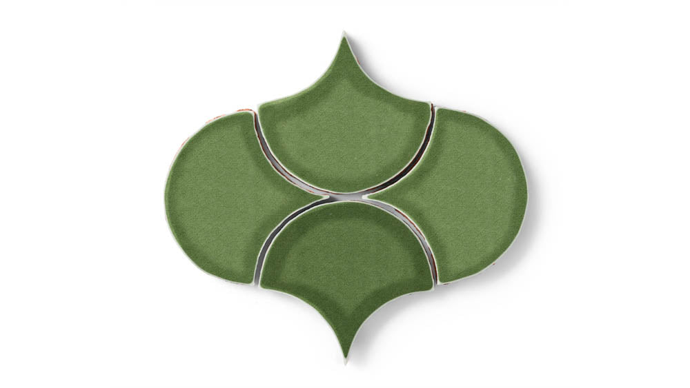 Ogee Drop Original Ceramic Tile in Kelp Gloss