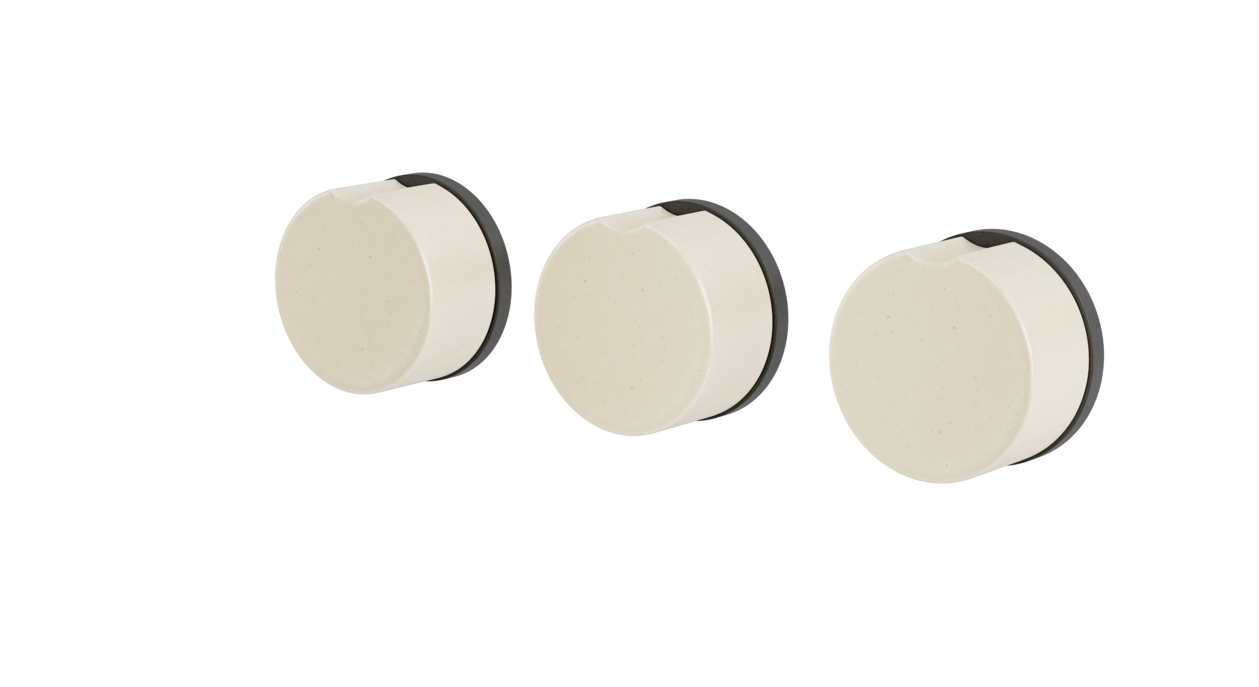 Foundry Three Handle Wall Mount Bath Trim with Diverter/Volume Control and Groove Ceramic Knob Handles in Blackened Nickel