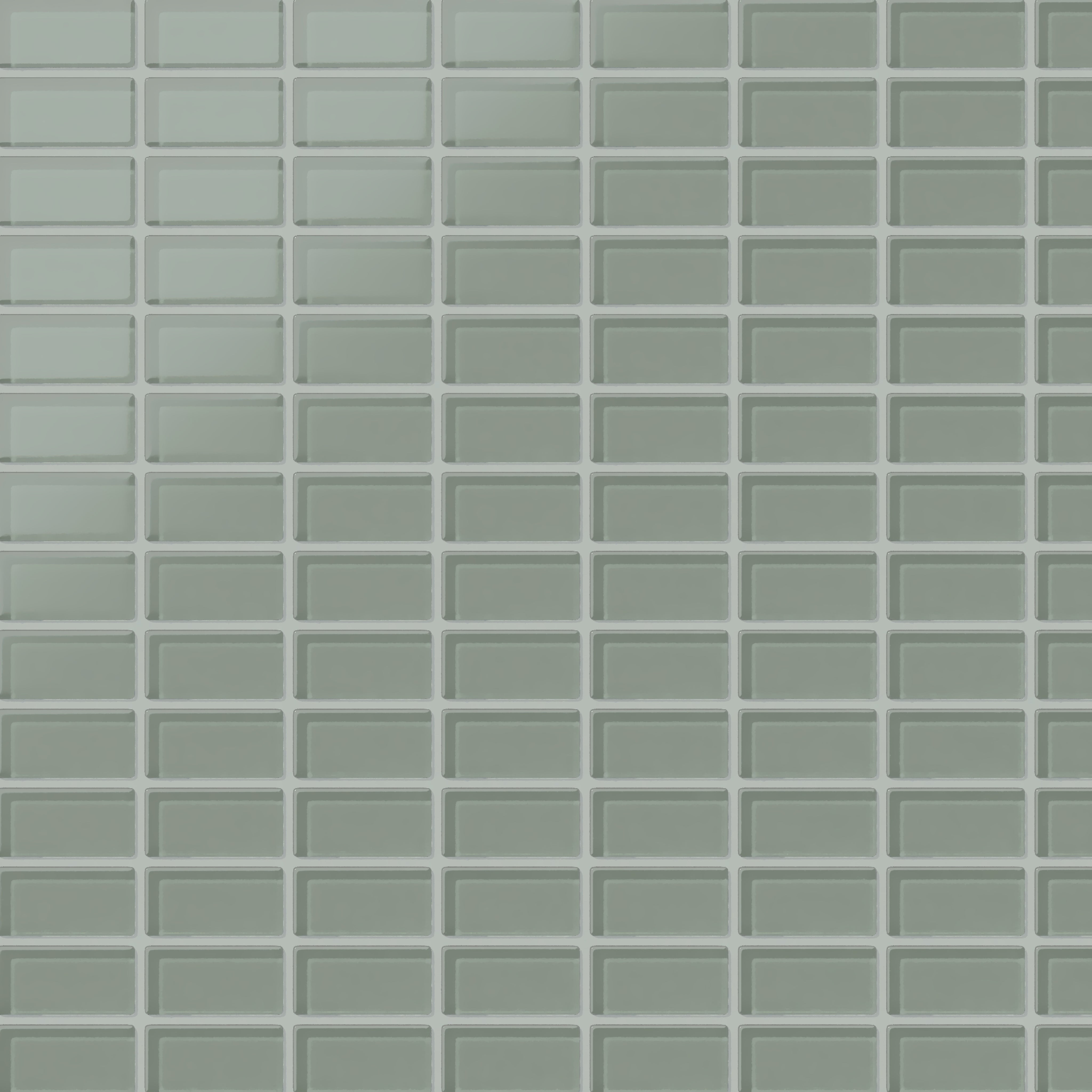 1x2 Straight Set Sheeted Glass Mosaic Tile in Hummingbird Matte