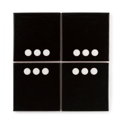 4x4 Handpainted Sample Dot Dash 3  in Charcoal