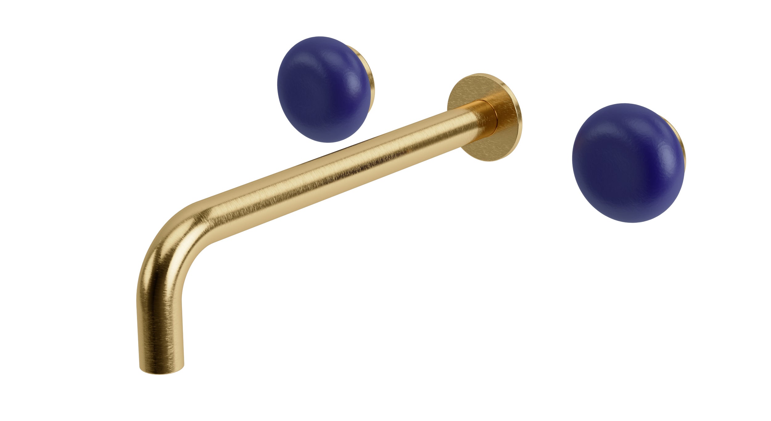 Foundry Two Handle Wall Mount 10" Lavatory Faucet with Pebble Ceramic Knob Handles