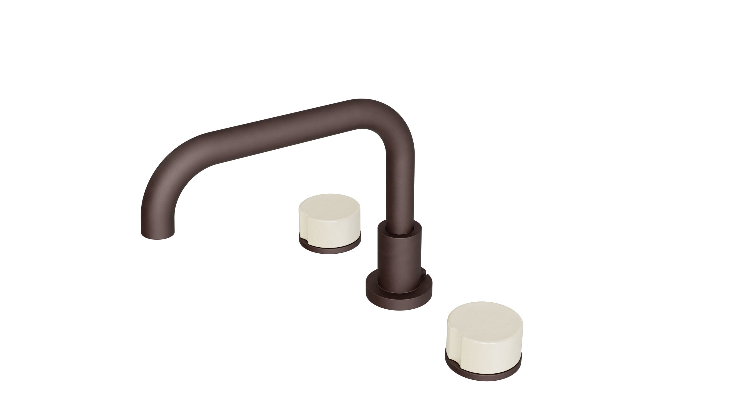 Foundry Two Handle Deck Mount Squaretop Bath Trim with Groove Ceramic Knob Handles in Architectural Copper