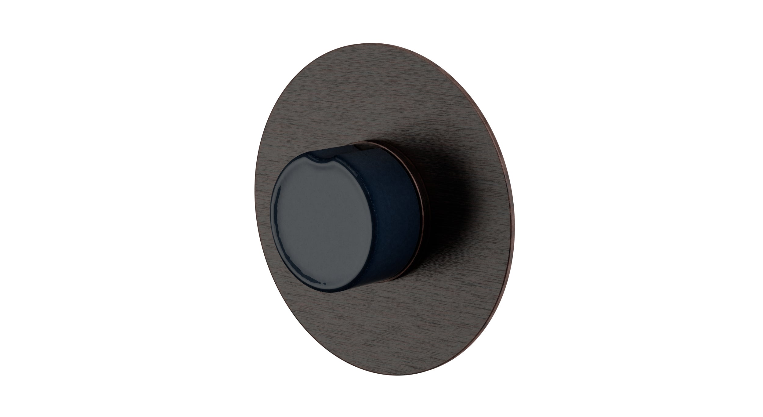 Foundry One Handle Wall Mount Shower Trim with Groove Ceramic Knob Handle in Antique Bronze